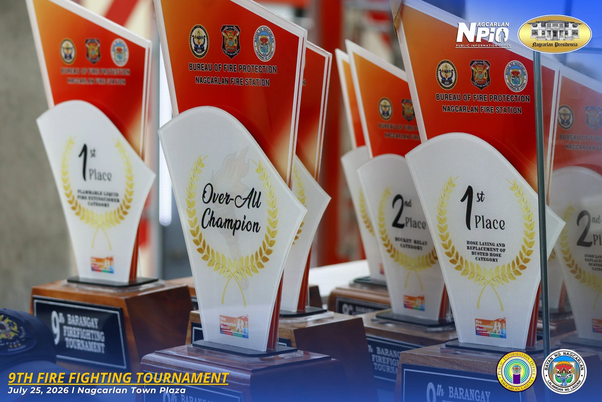 JM custom made trophy for 9th fire fighting tournament